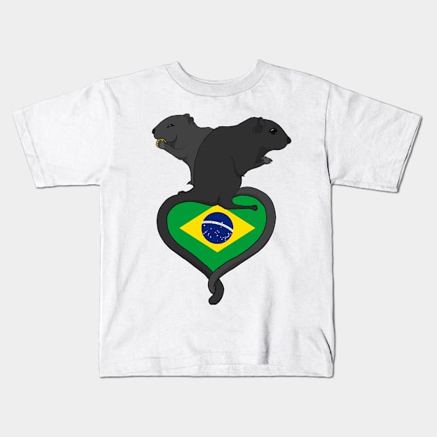 Gerbil Brazil (dark) Kids T-Shirt by RampArt